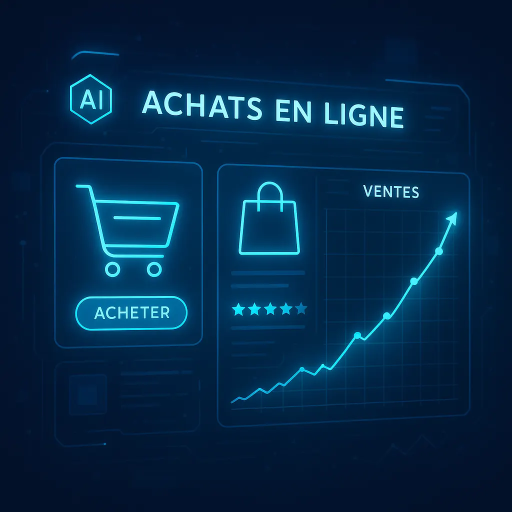 Illustration d’une boutique e-commerce utilisant l’intelligence artificielle