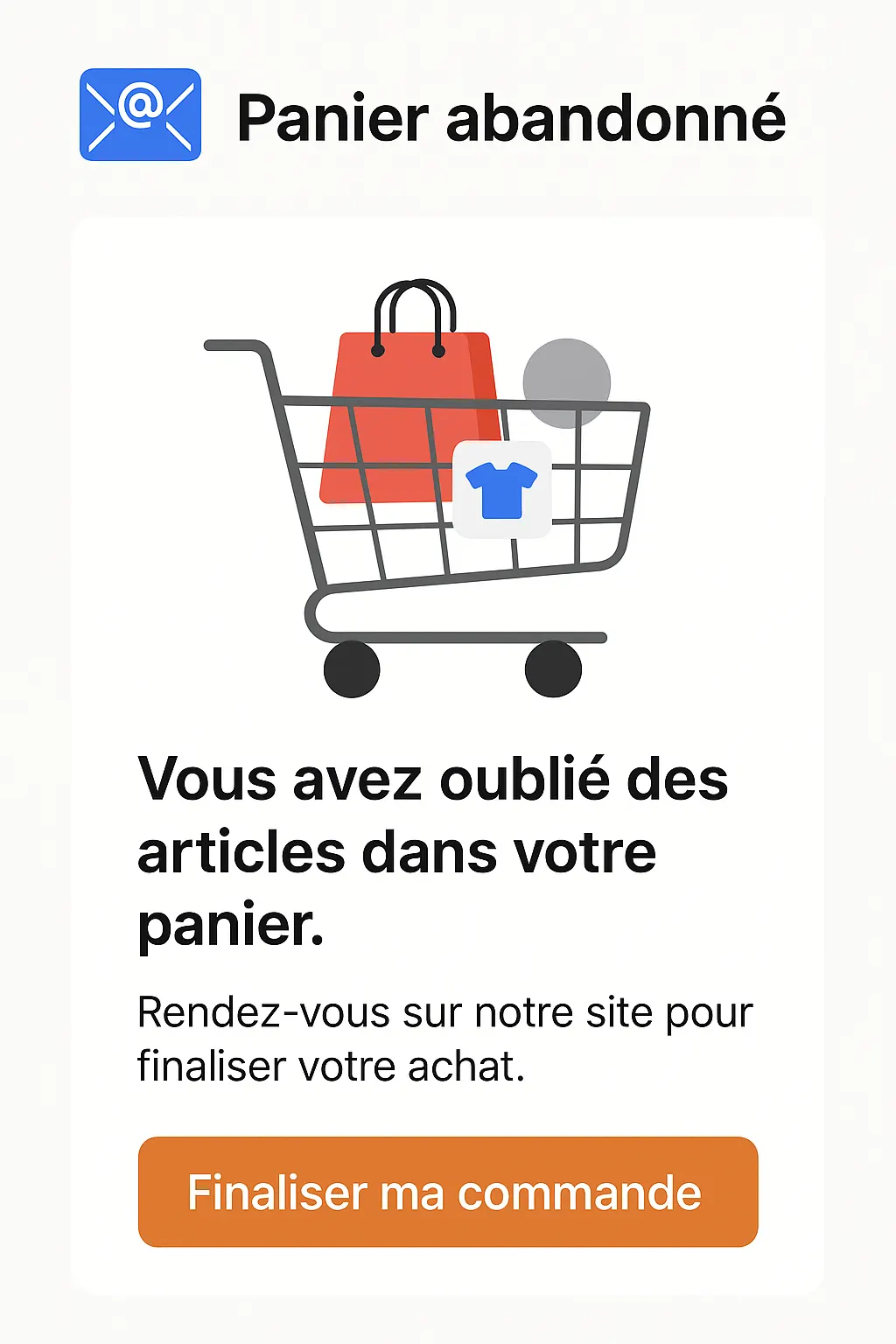 Email de relance pour panier abandonné