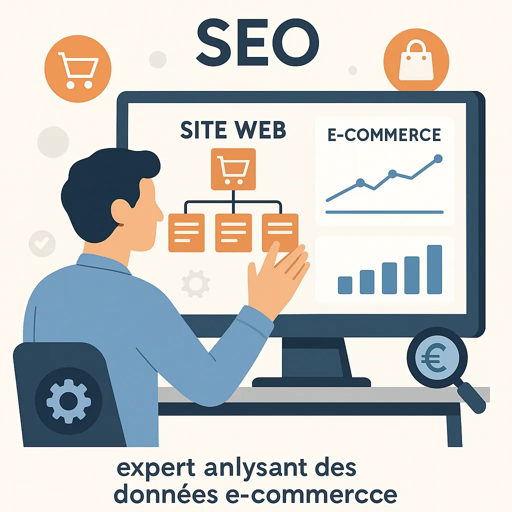 Expert SEO analysant un site e-commerce