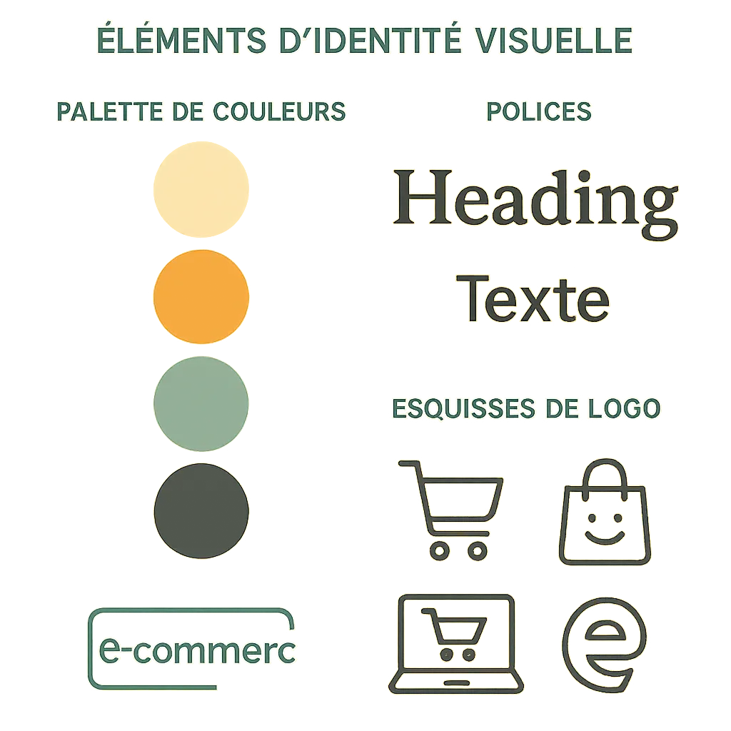 Éléments d'identité visuelle pour marque e-commerce