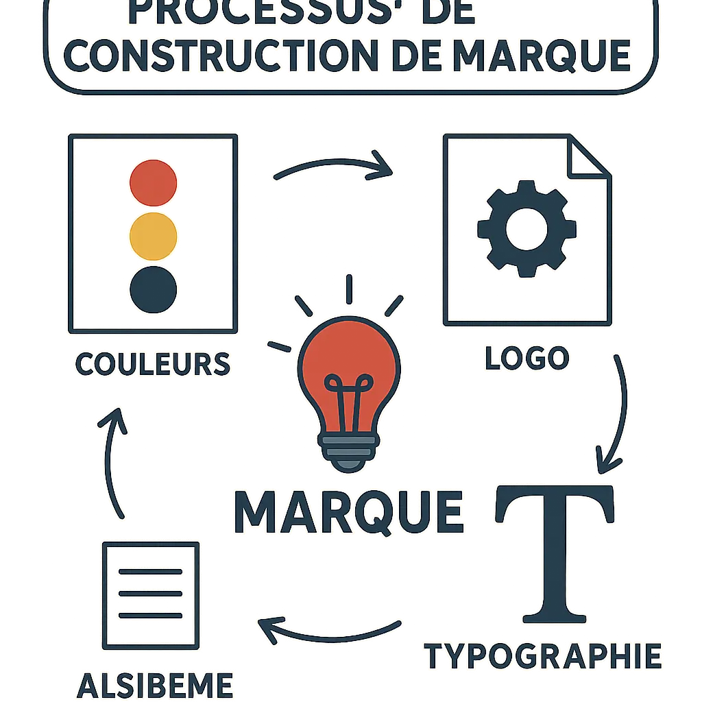 Processus de construction de marque avec éléments d'identité