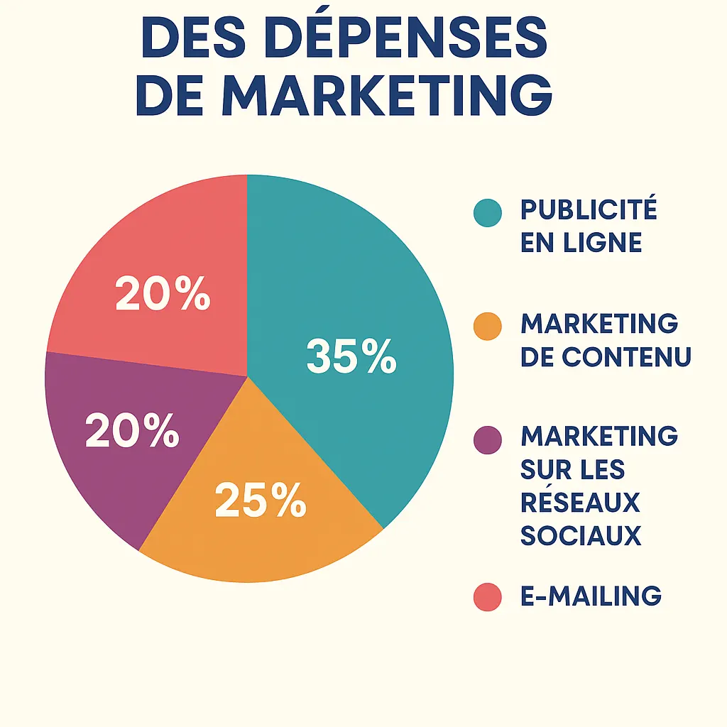 Infographie présentant la répartition des coûts marketing