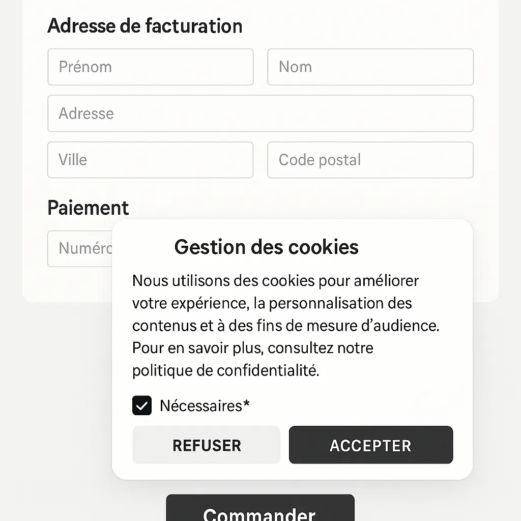 Formulaire e-commerce conforme RGPD