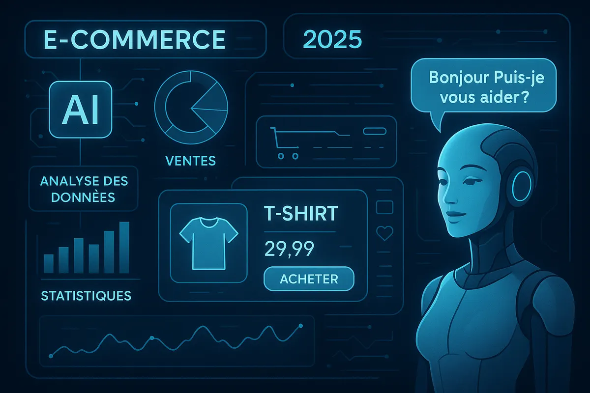 Interface e-commerce avec composants IA en 2025