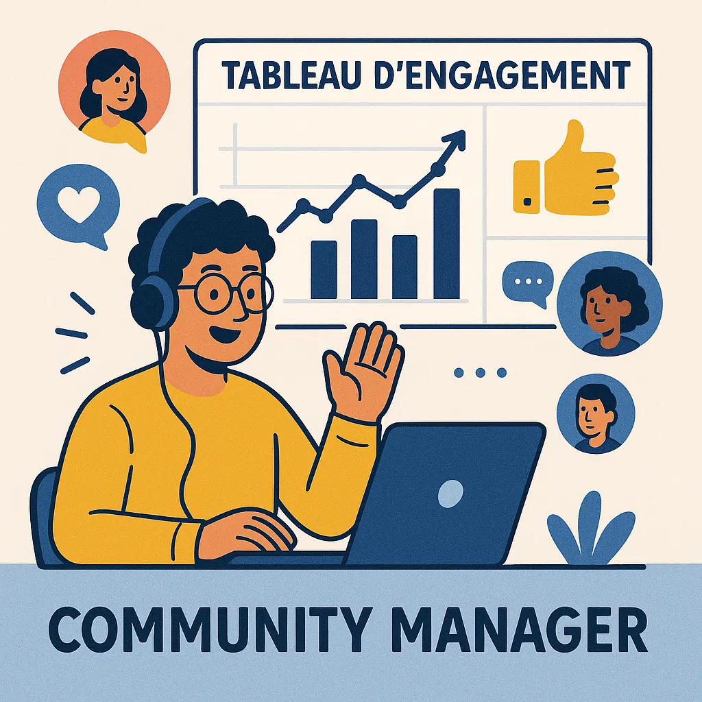 Community manager analysant l'engagement de sa communauté