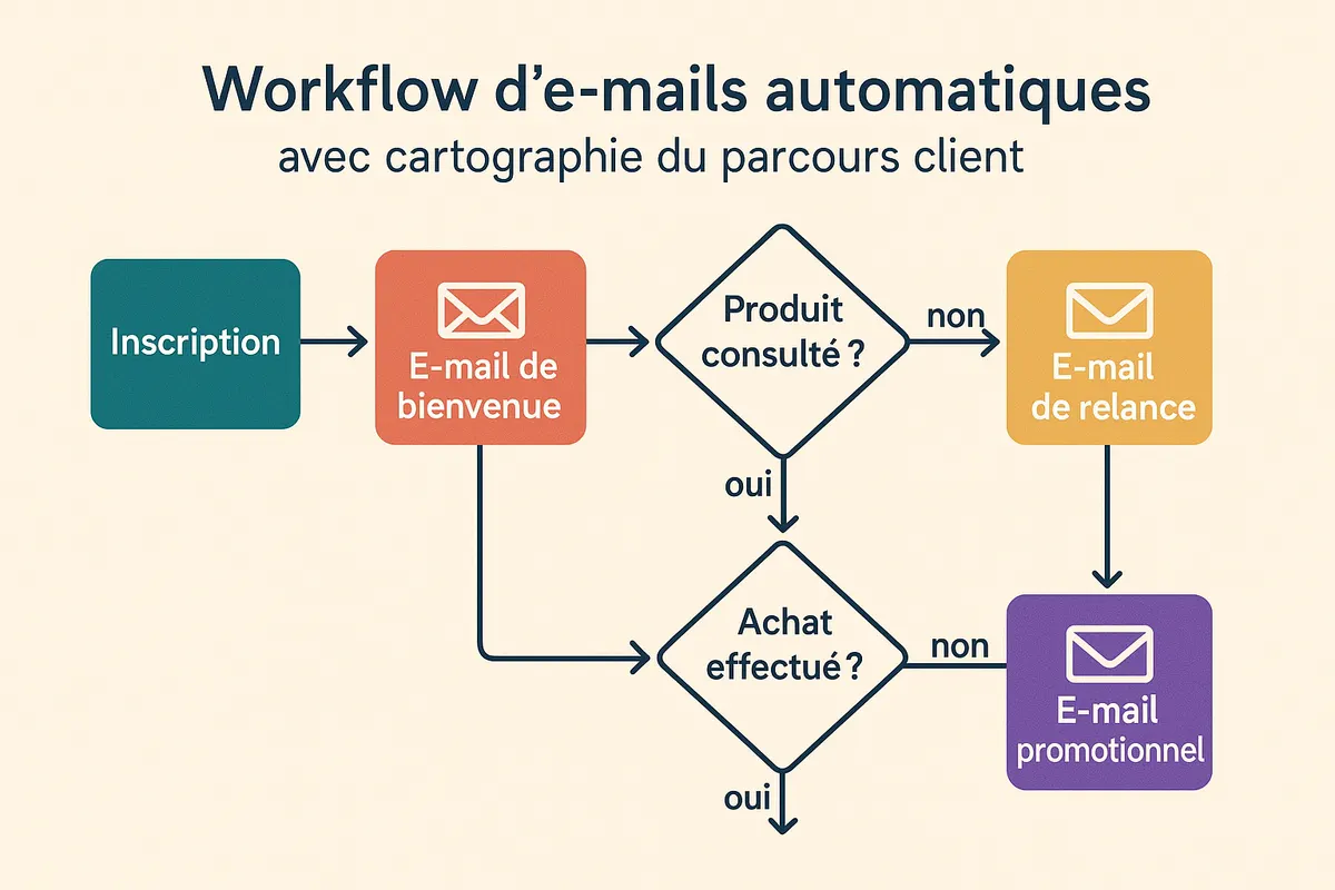 Schéma d'automatisation du parcours client