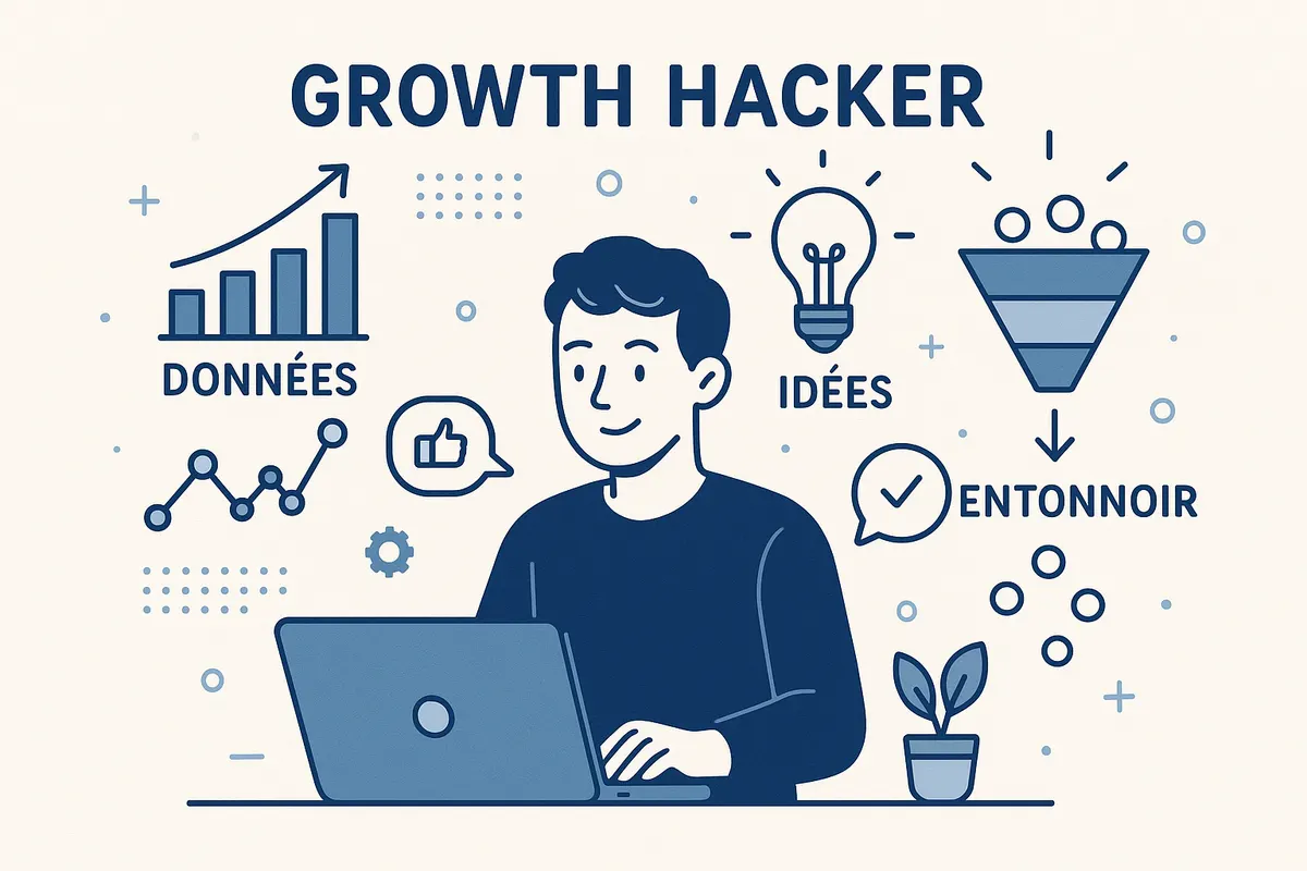 Illustration d’un growth hacker en action