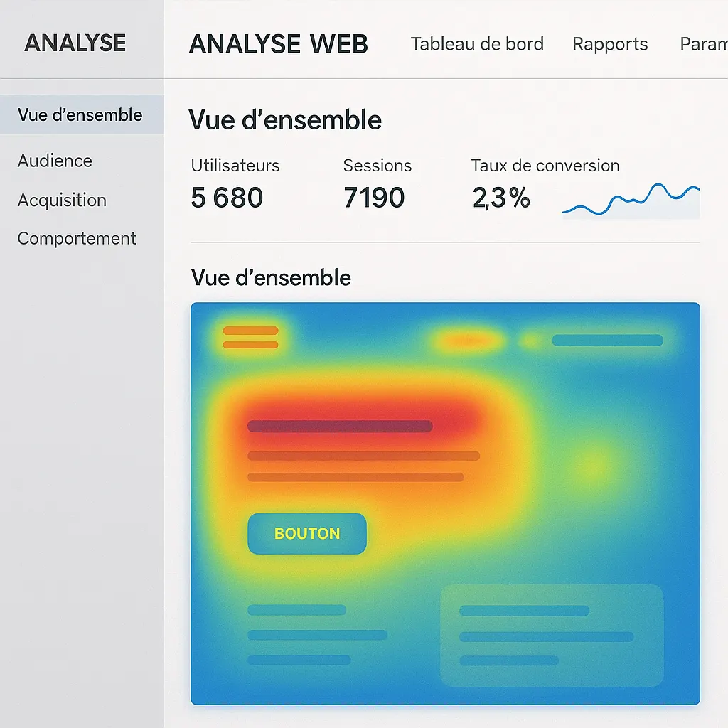 Exemple de heatmap sur une interface utilisateur