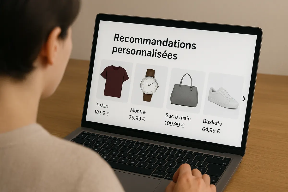 Client interagissant avec des recommandations personnalisées