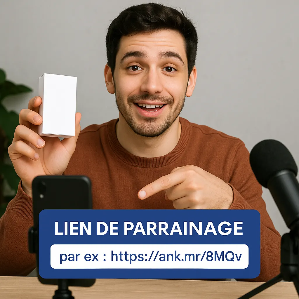 Influenceur faisant la promotion d'un produit avec code affilié