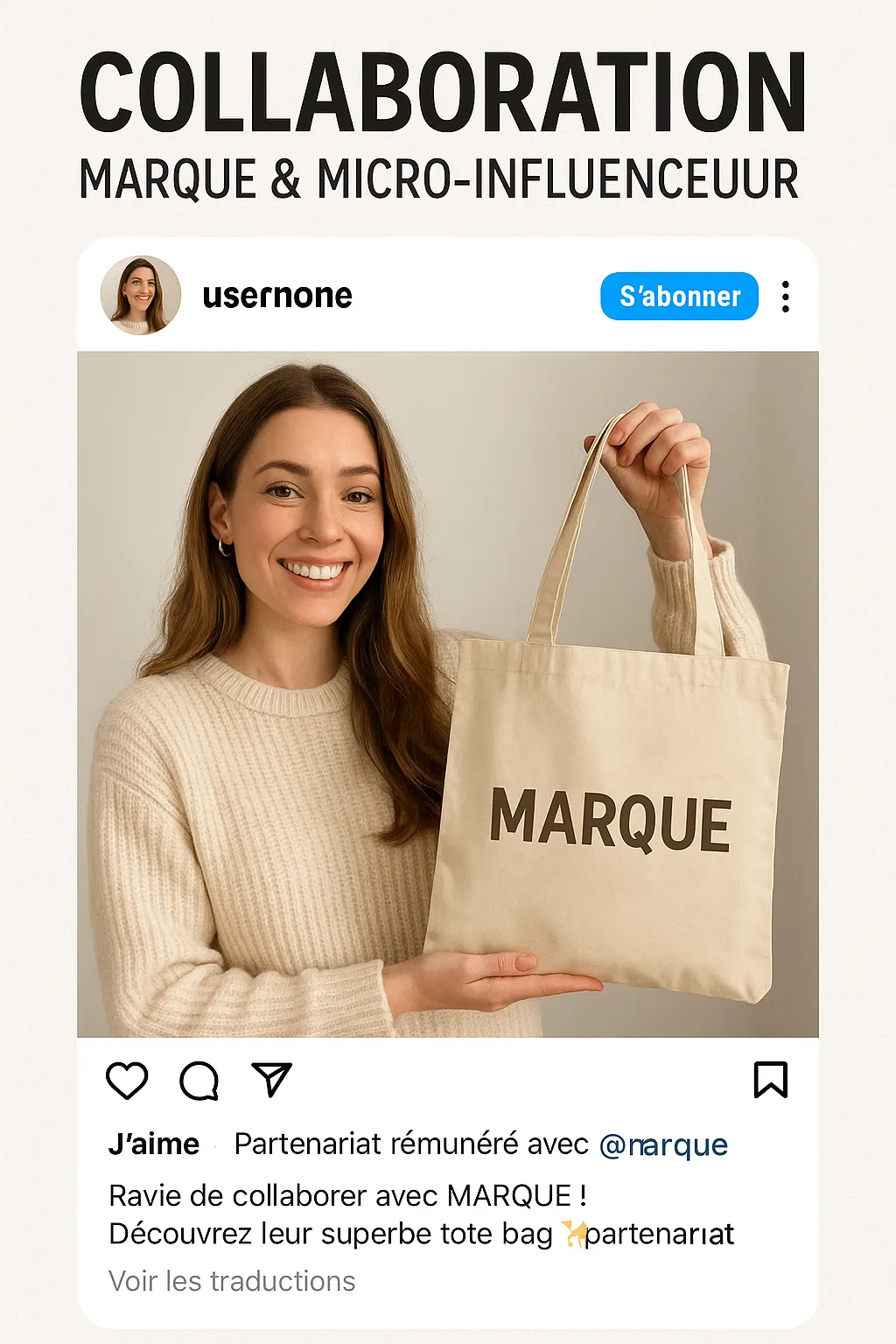 Publication sponsorisée par un influenceur