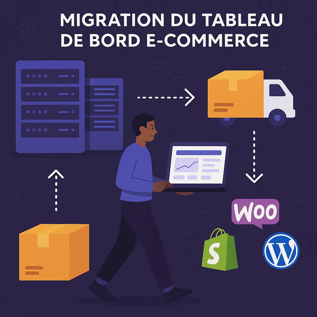 Illustration d'une migration e-commerce entre deux plateformes