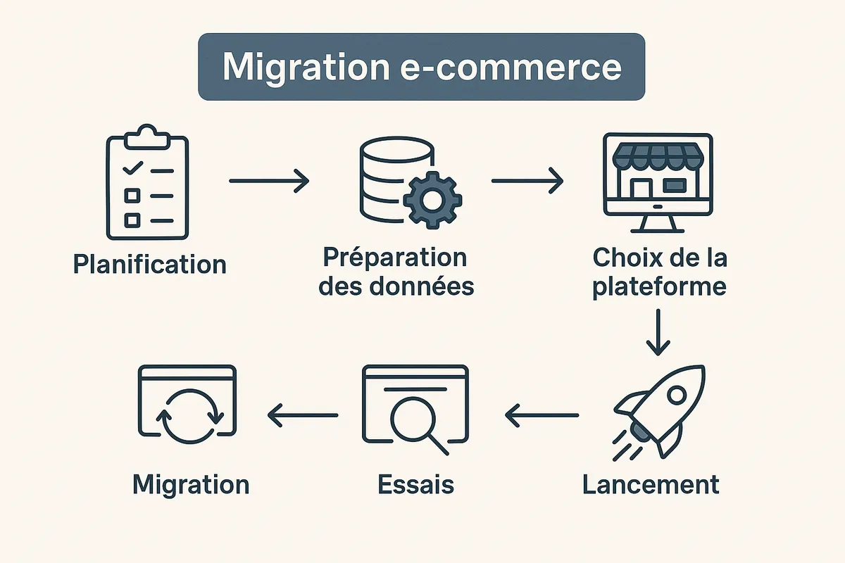Processus de migration e-commerce en étapes