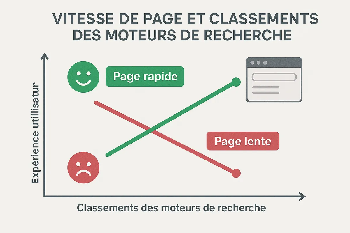 Graphique comparatif d'expérience utilisateur rapide vs lente