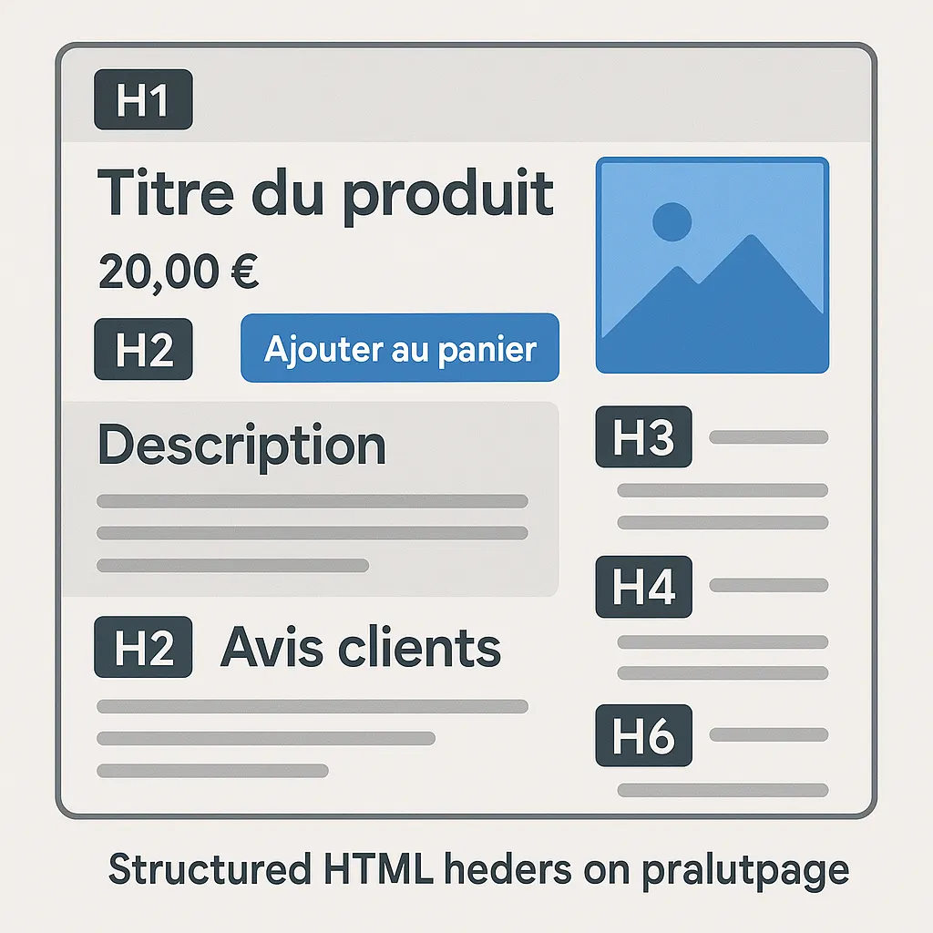 Structure H1 à H6 d'une page produit e-commerce optimisée SEO