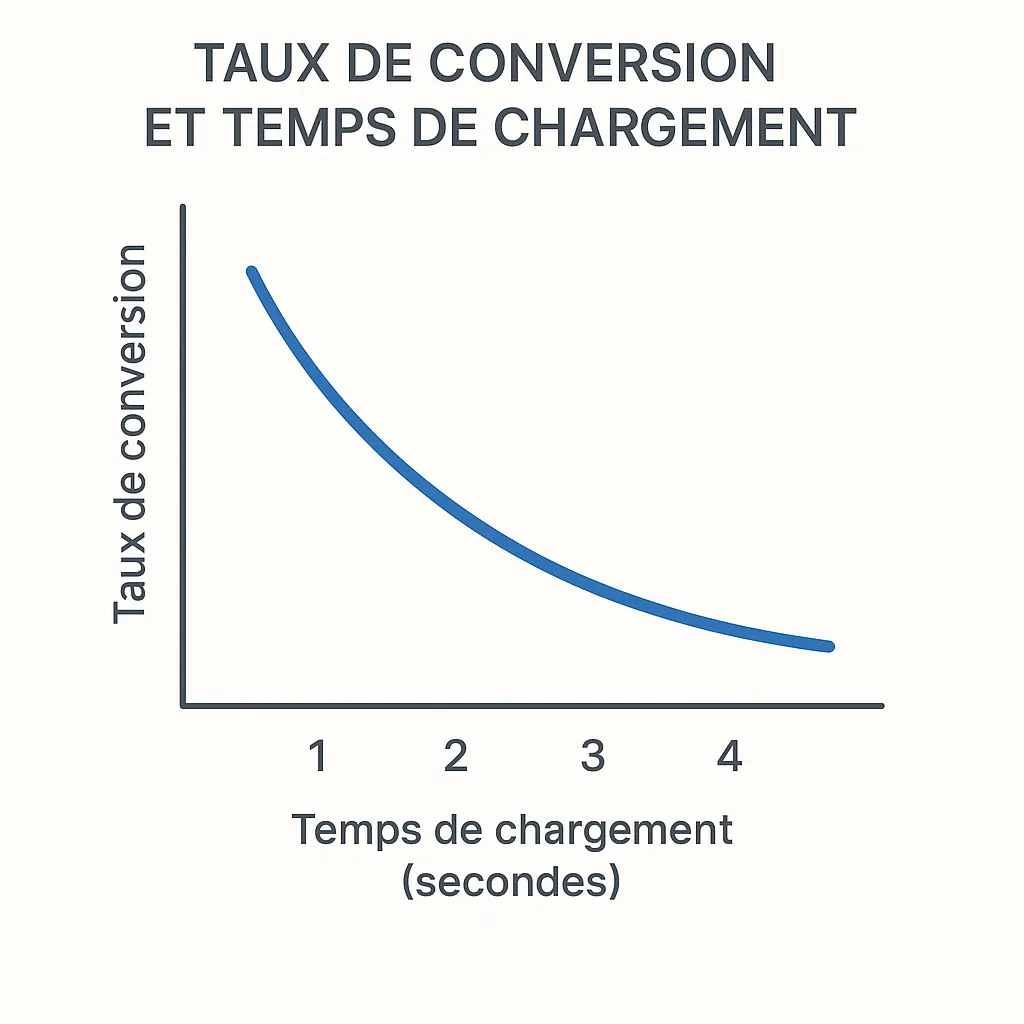 Graphique montrant la corrélation entre vitesse et taux de conversion