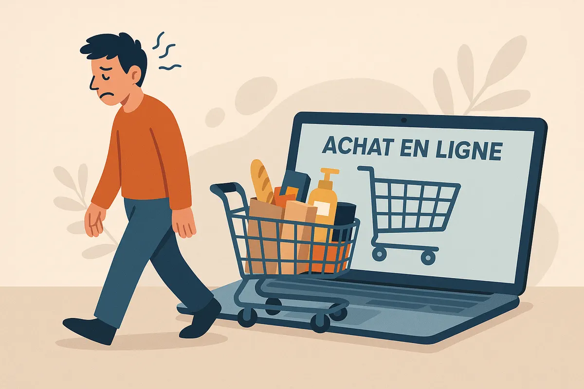 Client quittant le panier d’achat en ligne