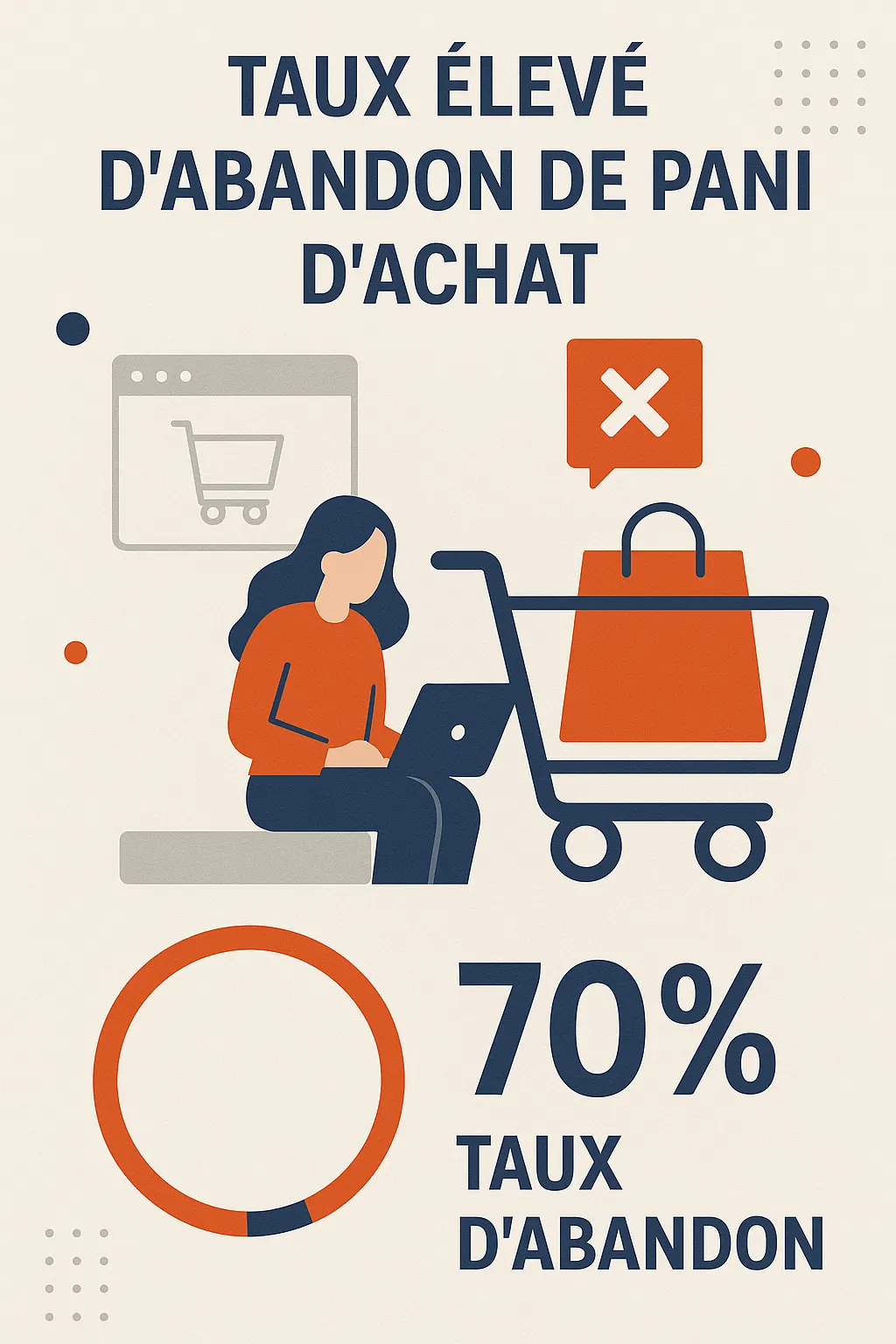 Statistiques d’abandon de panier en infographie