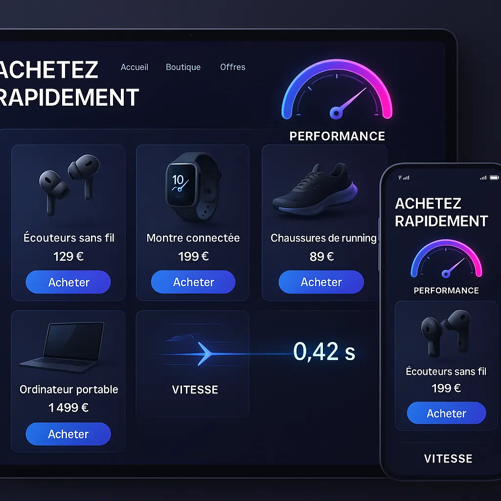 Interface PWA e-commerce moderne et performante
