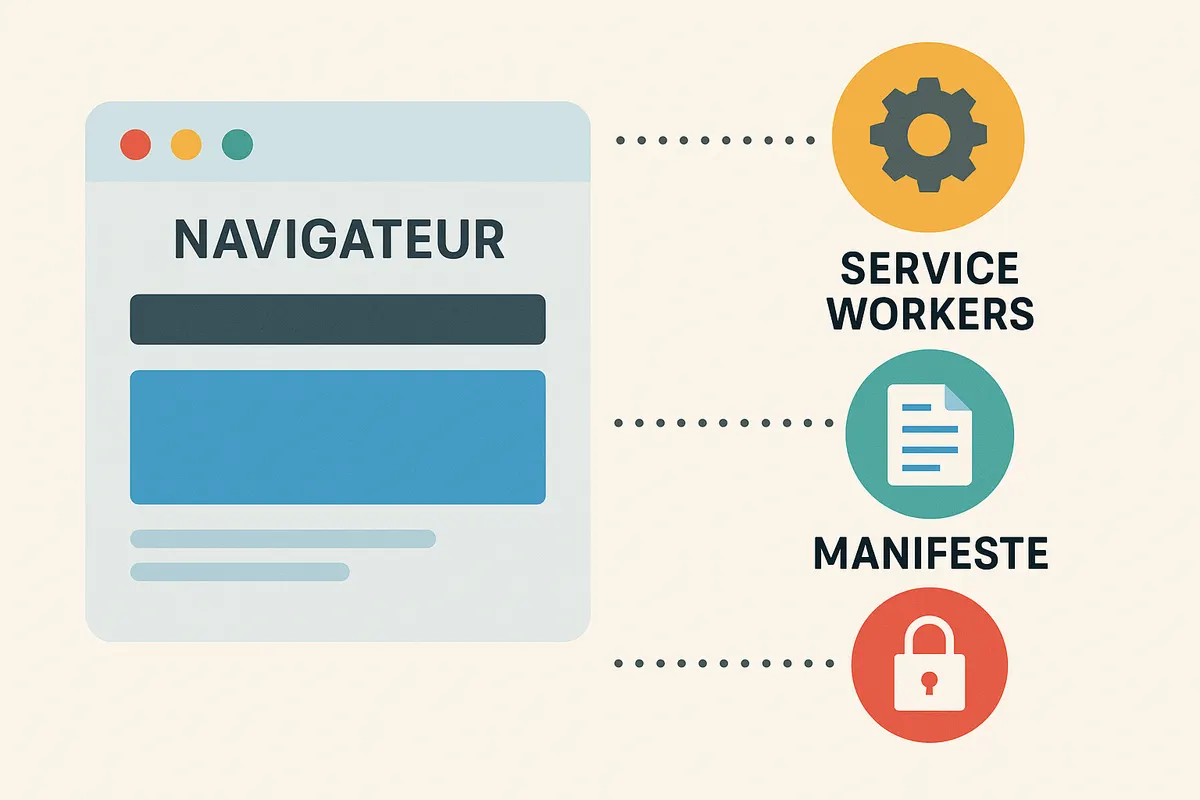 Structure PWA avec Service Worker et Manifest