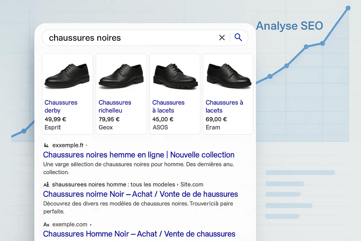 Pages de résultats Google avec produits e-commerce en 2025