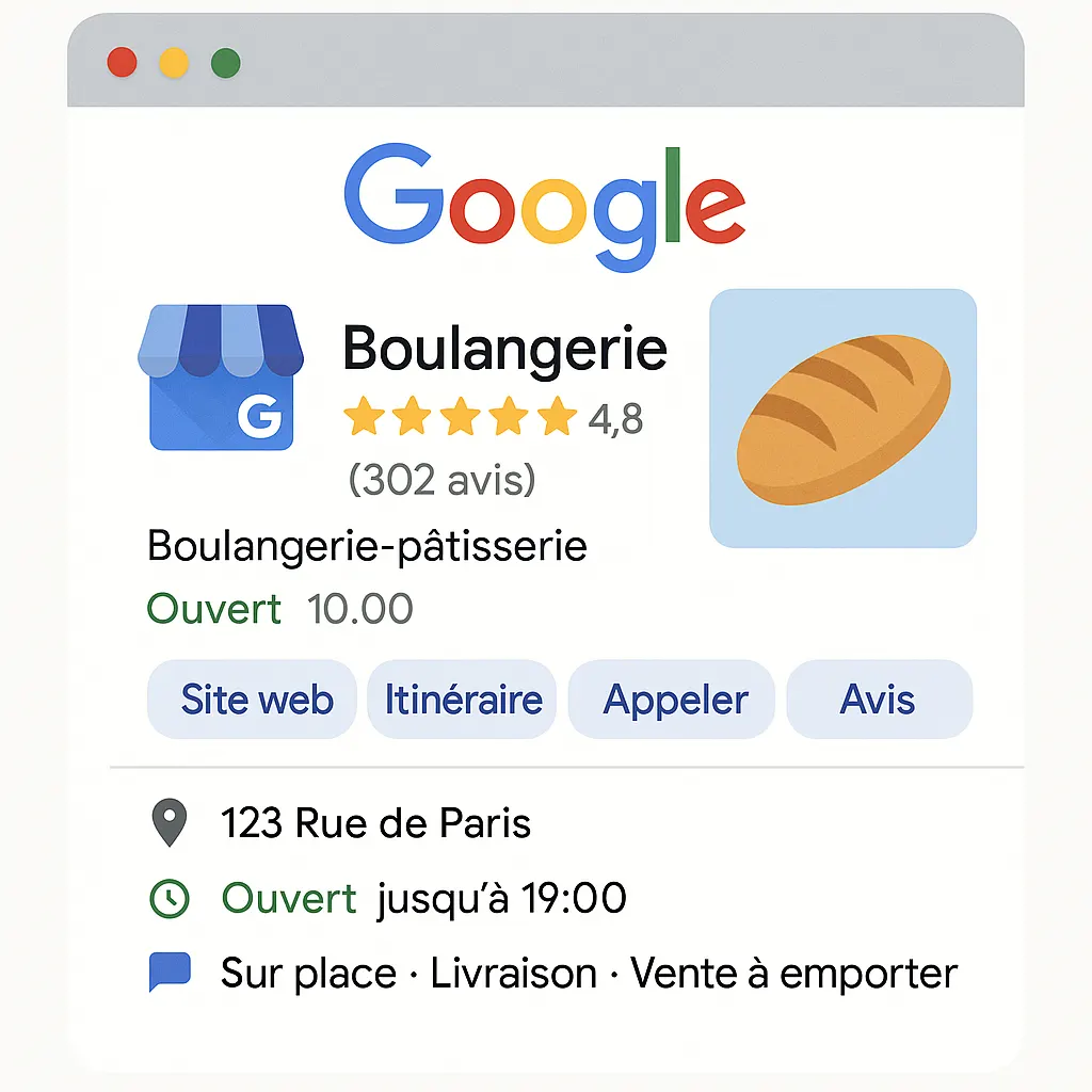 Profil Google Business d'une agence web optimisé