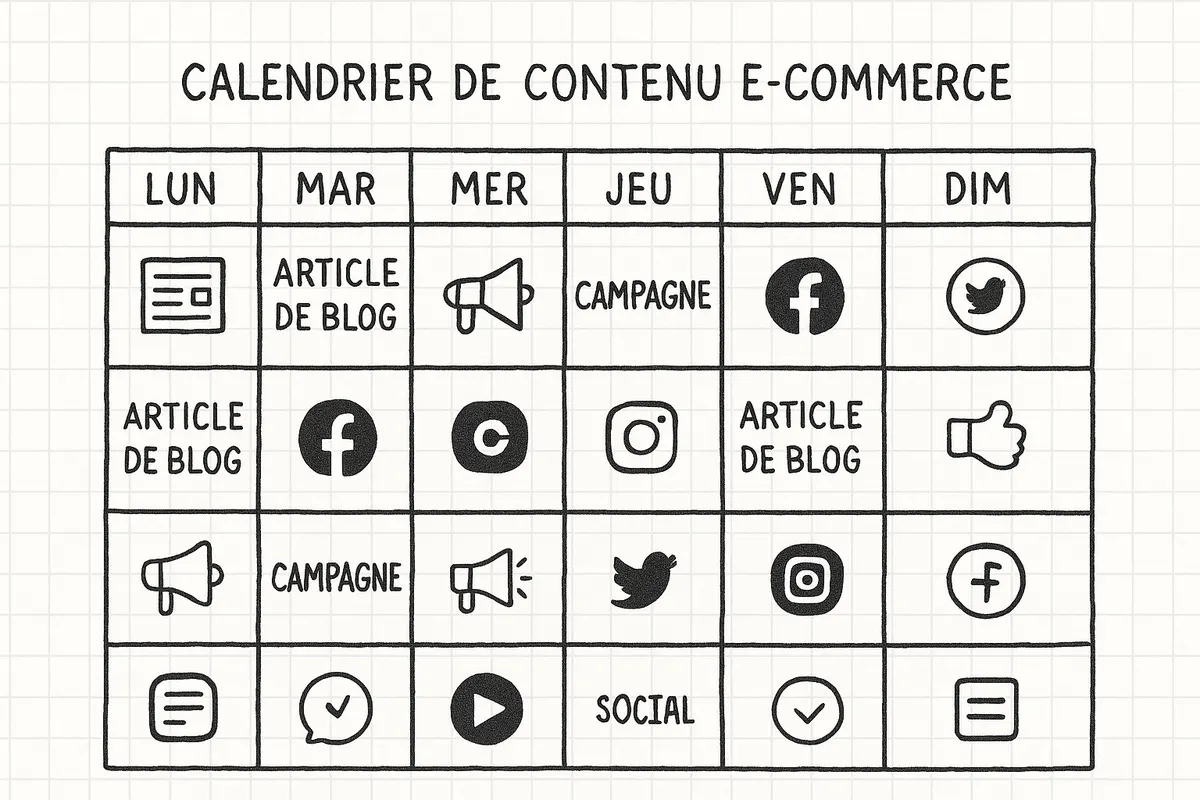 Planification calendrier éditorial e-commerce