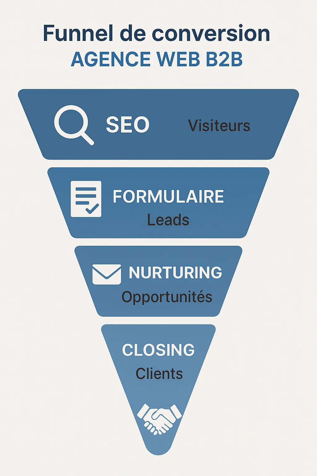 Tunnel de vente illustré pour une stratégie de lead gen B2B