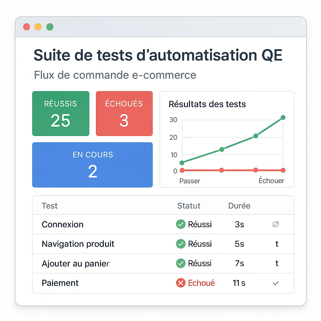 Exécution automatisée de tests sur un site e-commerce