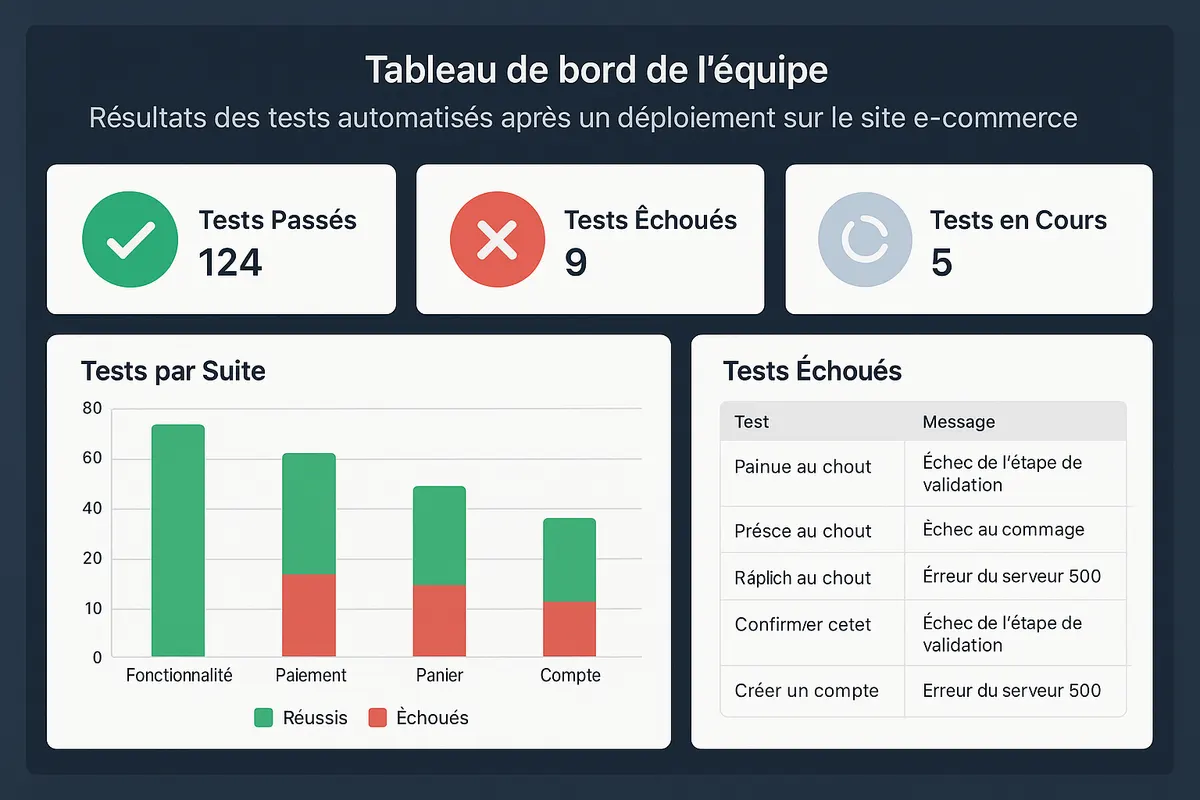 Tableau de tests automatisés QA