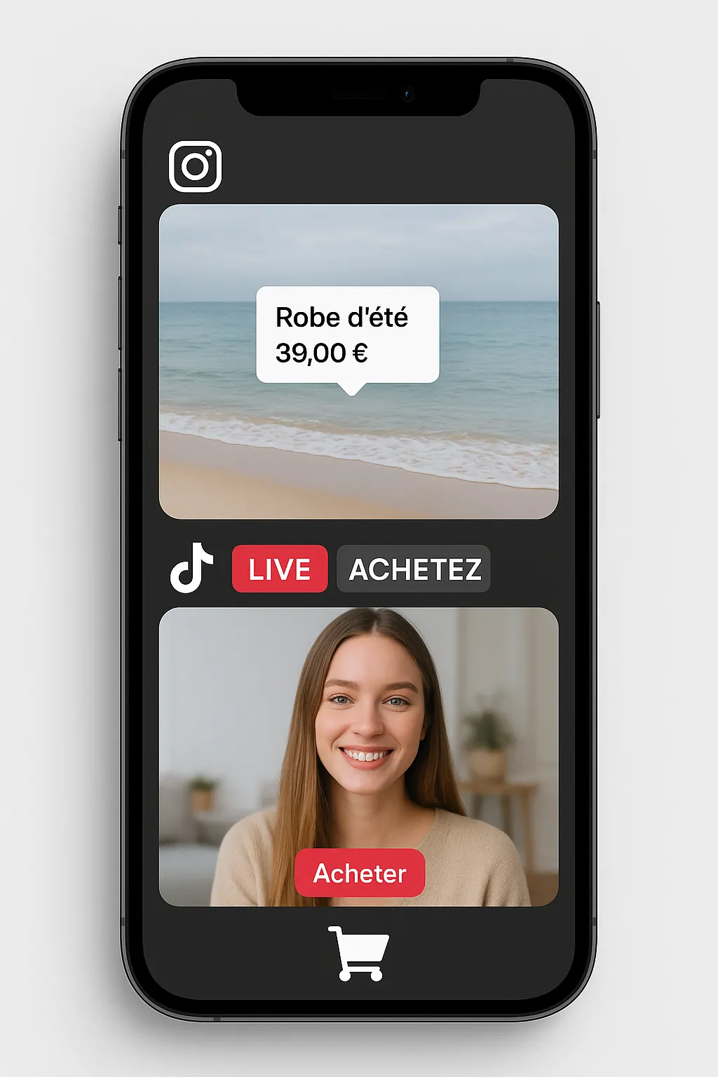 Illustration des fonctionnalités de social commerce