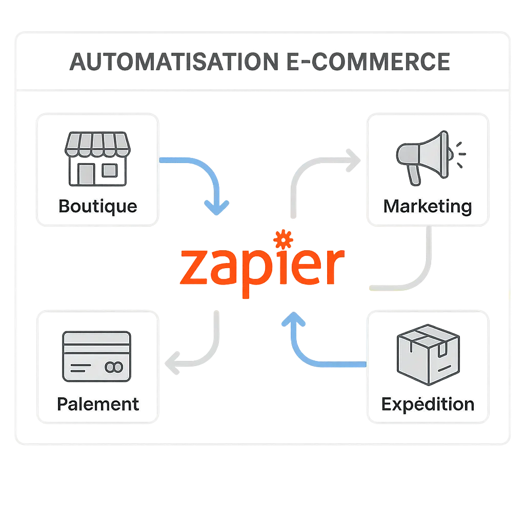 Illustration de l'automatisation e-commerce avec Zapier