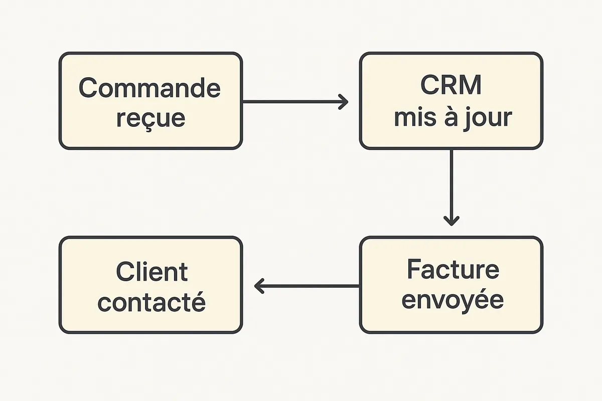 Exemple de workflow e-commerce automatisé avec Zapier