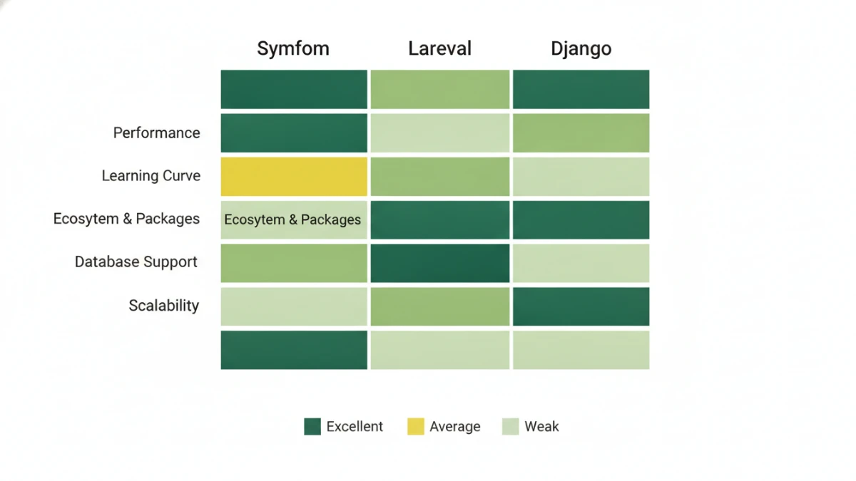 Comparatif Symfony vs Laravel vs Django pour des projets e-commerce